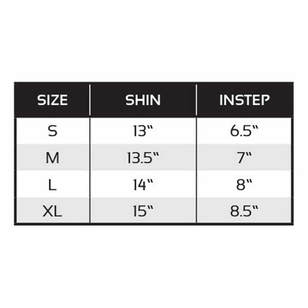 REVGEAR Shin Guards Size Guide Image