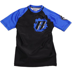 Kids Short Sleeve Rashguard - Blue - Revgear Europe