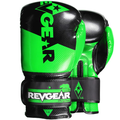 Pinnacle Boxing Gloves - Adult (Black/Green) - Revgear Europe