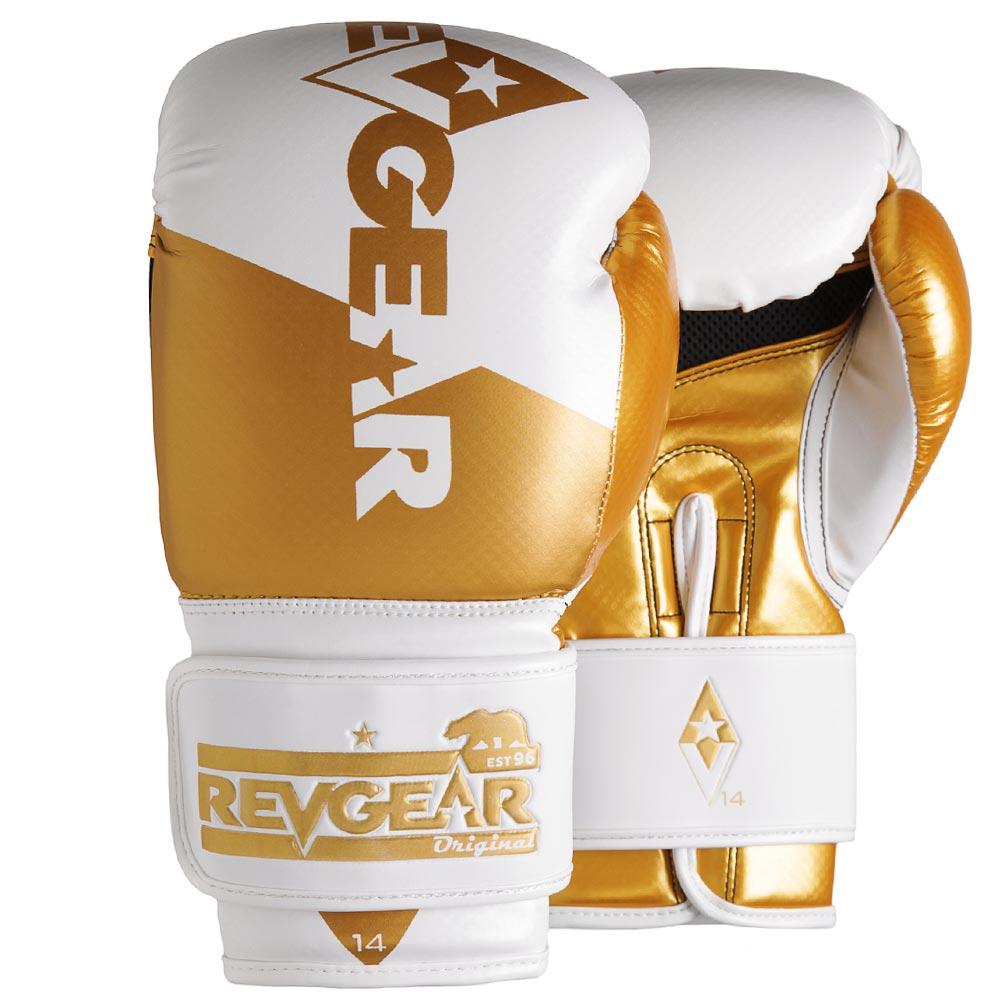 Pinnacle Boxing Gloves - Adult (White/Gold) - Revgear Europe