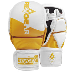 PINNACLE MMA SPARRING GLOVES - Adult (White/Gold) - Revgear Europe