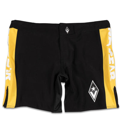 STEALTH 1 HYBRID FIGHT SHORTS - Black/Yellow - Revgear Europe