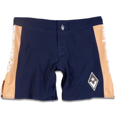 STEALTH 1 HYBRID FIGHT SHORTS - Navy/Yellow - Revgear Europe