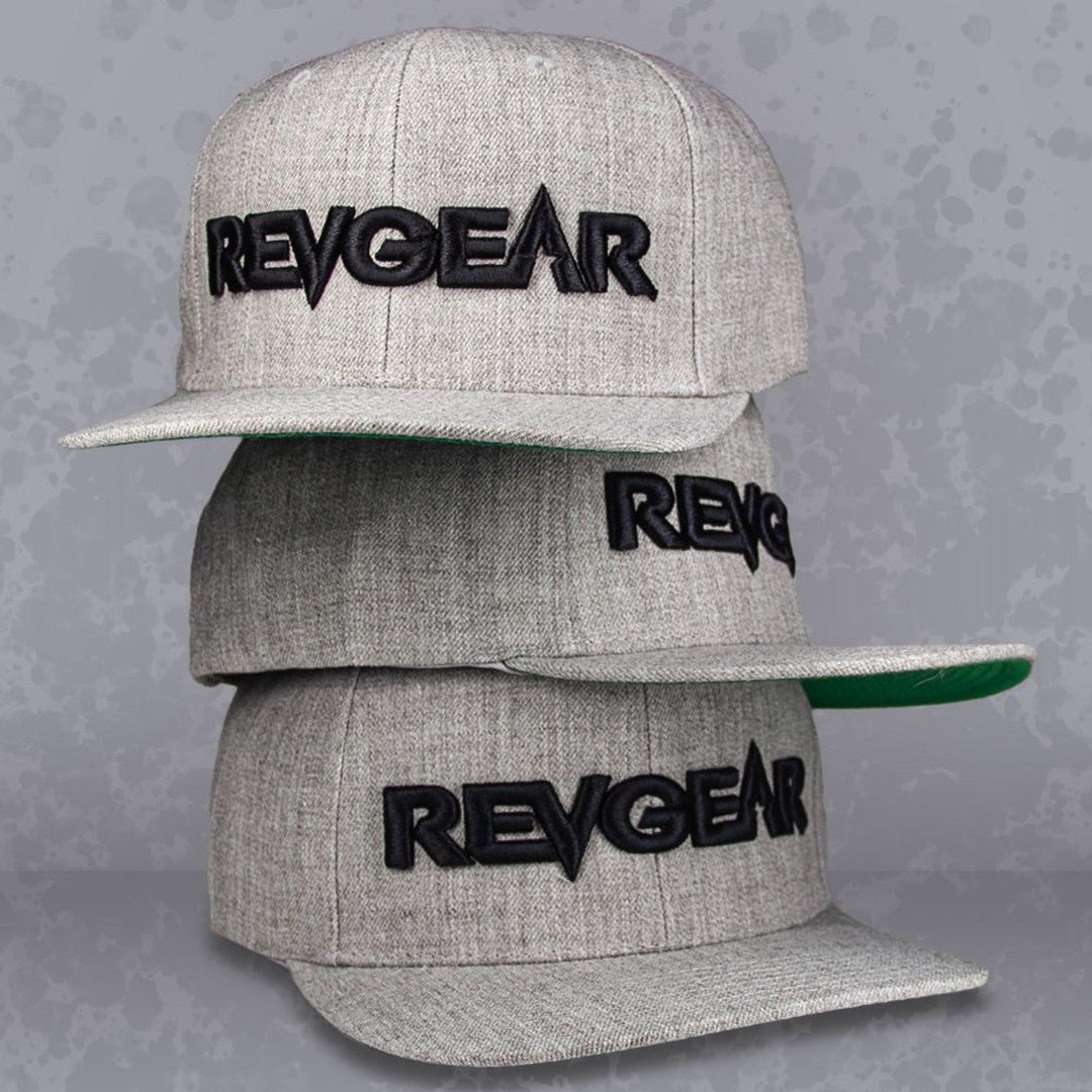 3D PREMIUM SNAPBACK HAT - HEATHER GRAY/BLACK - Revgear Europe
