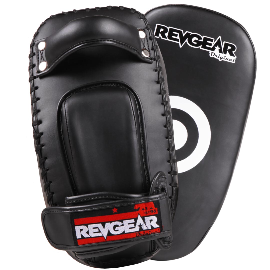 Original Thai Kick Pads - Single Strap Black - Revgear Europe