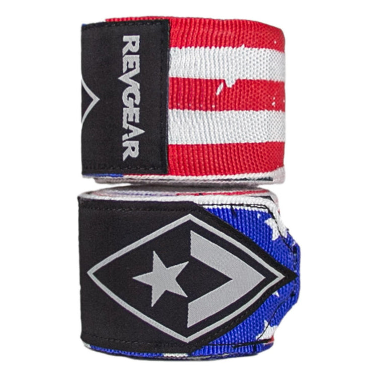 REVGEAR PRO SERIES ELASTIC HAND WRAPS | USA FLAG | 2 IN X 180 IN - Revgear Europe